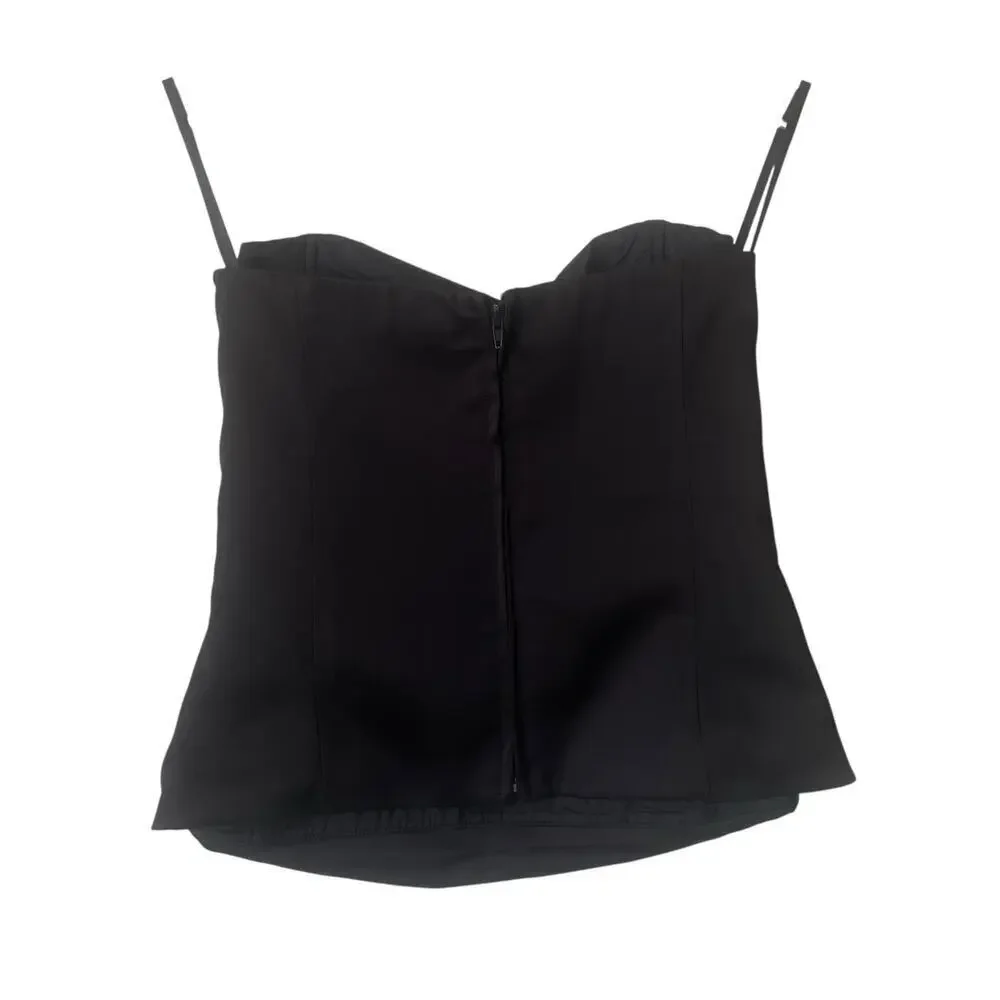 BCBGMazazria Bustier Corset Shirt Strapless in Black Size Medium